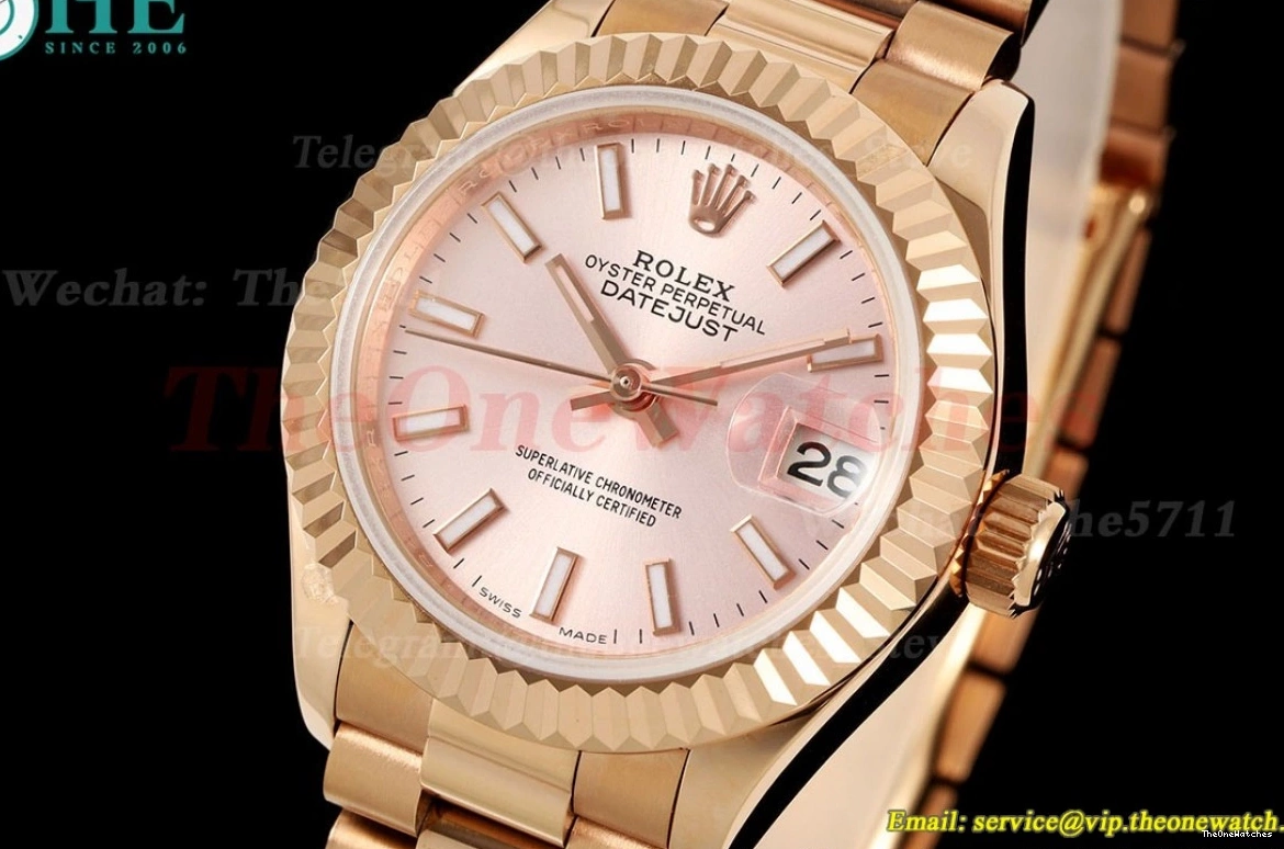 A2671 Pink Pres YG Datejust GMF 279175 28mm Stk YG 1228